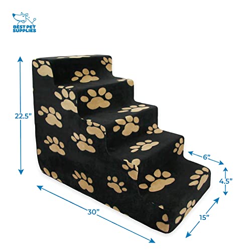 Portable Foam Dog Stairs - Paw Print Design