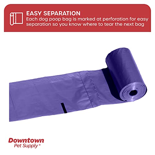 880 Pet Waste Bags, Dog Waste Bags, Bulk Poop Bags with Leash Clip and Bone Bag Dispenser - (880 Bags, Purple)