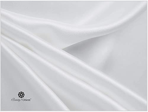 BEAUTY OF ORIENT - 100% Pure Mulberry Silk Pillowcase for Hair and Skin, 19 Momme Both Sides, Hidden Zipper, Natural Hypoallergenic Silk Pillow Case (1pc Queen - 20" x 30", Natural Undyed White)