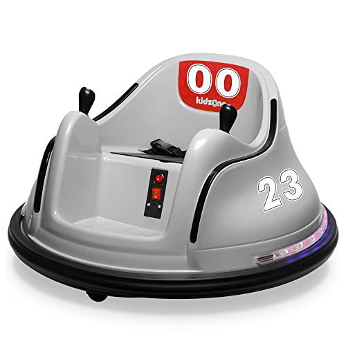 Kidzone DIY Race #00-99 6V Kids Toy Electric Ride On Bumper Car Vehicle Remote Control 360 Spin ASTM-Certified, Gray