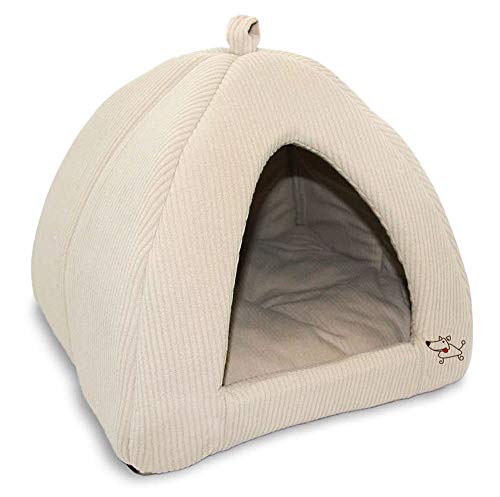 Best Pet Supplies Best Pet SuppliesPet Tent-Soft Bed for Dog and Cat Beige Corduroy, 16" x 16" x H:14"
