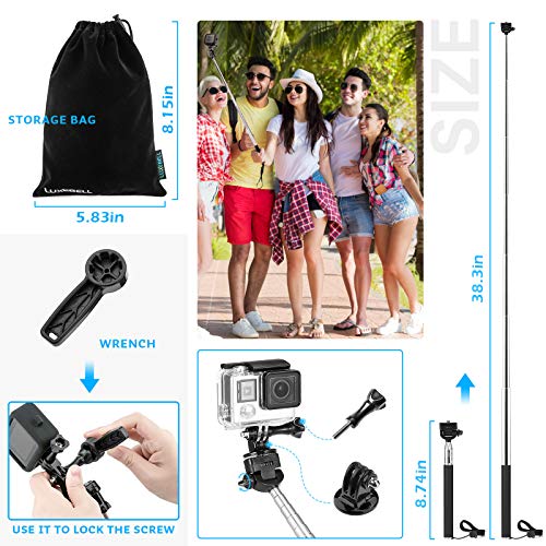 Luxebell Accessories Kit for AKASO EK5000 EK7000 4K WiFi Action Camera GoPro Hero 9 8 7 6 5/Session 5/Hero 4/3+/3/2/1 Max Fusion SJ4000 SJ5000