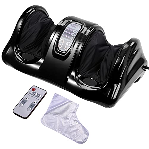 AW Shiatsu Foot Massager Kneading and Rolling Leg Calf Ankle with Remote Control Personal Home Health Care Black