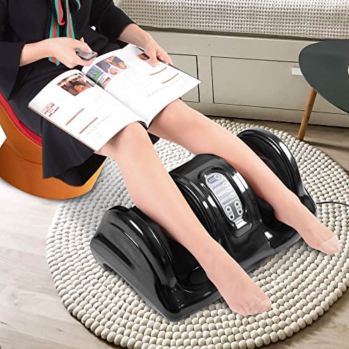 AW Shiatsu Foot Massager Kneading and Rolling Leg Calf Ankle with Remote Control Personal Home Health Care Black
