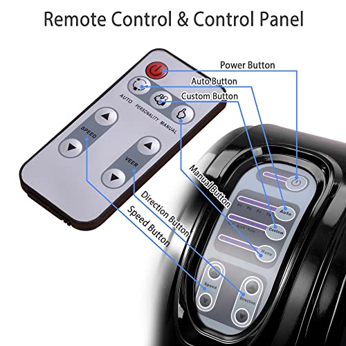 AW Shiatsu Foot Massager Kneading and Rolling Leg Calf Ankle with Remote Control Personal Home Health Care Black