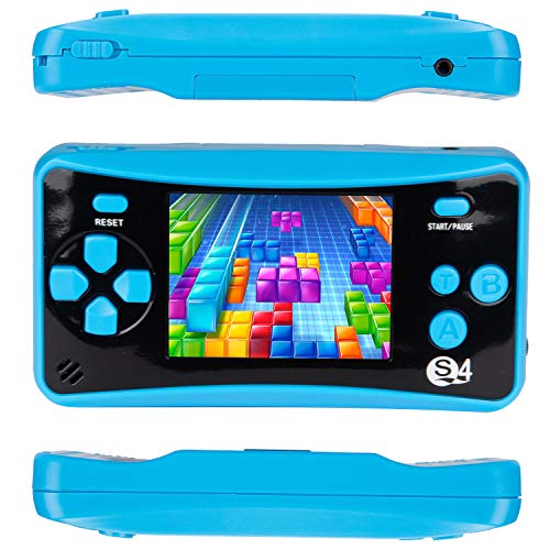 QoolPart Handheld Game Player, 200 Classic Games Built-in 2.5 inch Screen Portable Retro Game Controller, Arcade Electronic Toys TV-Out Game Player Birthday Xmas Presents Gifts for Boys Girls(Blue)