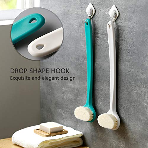 Bath Body Brush with Comfy Bristles Long Handle Gentle Exfoliation Improve Skin's Health and Beauty Wet or Dry Brushing Back Scrubber for Shower (White)