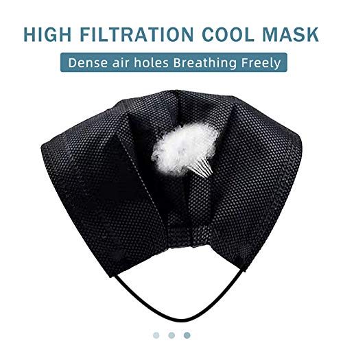 Black Face Mask Disposable Dust Mask, Face Covering Breathable Non-Woven Face Masks, Breathable Cool Masks with Earloop for Adult Men Women Indoor Outdoor, 3 Ply 50PCS