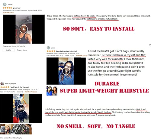 7 Packs Passion Twist Hair 24 Inch Passion Twist Crochet Hair For Black Women Water Wave Crochet Braiding Hair Extensions (1B/30)