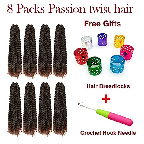 7 Packs Passion Twist Hair 24 Inch Passion Twist Crochet Hair For Black Women Water Wave Crochet Braiding Hair Extensions (1B/30)