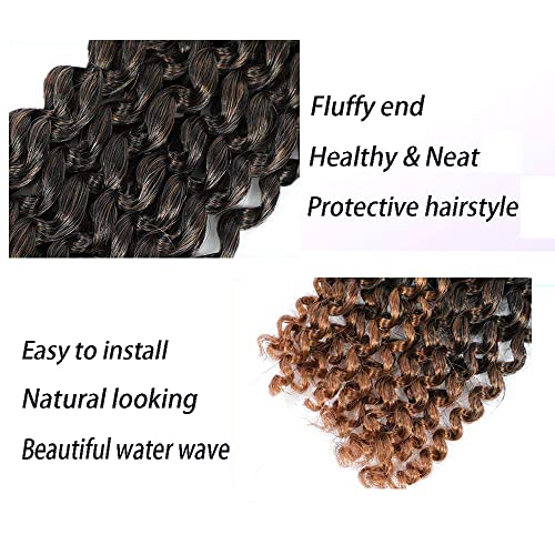 7 Packs Passion Twist Hair 24 Inch Passion Twist Crochet Hair For Black Women Water Wave Crochet Braiding Hair Extensions (1B/30)