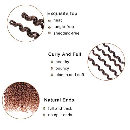 7 Packs Passion Twist Hair 24 Inch Passion Twist Crochet Hair For Black Women Water Wave Crochet Braiding Hair Extensions (1B/30)