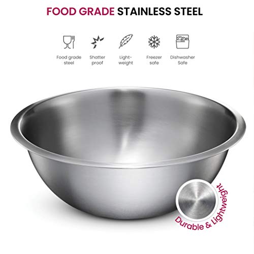Stainless Steel Mixing Bowls (Set of 6) Stainless Steel Mixing Bowl Set - Easy To Clean, Nesting Bowls for Space Saving Storage, Great for Cooking, Baking, Prepping