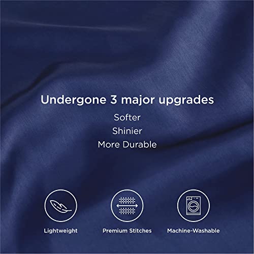 Bedsure Satin King Size Pillow Cases Set of 2 , Navy, 20x40 inches - Pillowcase for Hair and Skin - Satin Pillow Covers with Envelope Closure