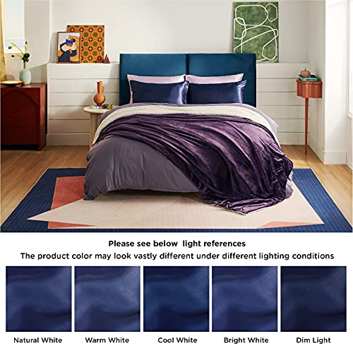 Bedsure Satin King Size Pillow Cases Set of 2 , Navy, 20x40 inches - Pillowcase for Hair and Skin - Satin Pillow Covers with Envelope Closure