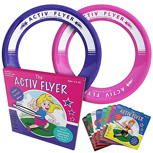 Activ Life Kids Flying Rings [Pink/Purple] Christmas Fun Gifts & Birthday Presents - Cool Toys for Girls & Women to Play Outdoor in Pool or Backyard - Grand Daughter Niece Granddaughter Mom Ideas