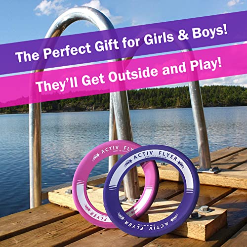 Activ Life Kids Flying Rings [Pink/Purple] Christmas Fun Gifts & Birthday Presents - Cool Toys for Girls & Women to Play Outdoor in Pool or Backyard - Grand Daughter Niece Granddaughter Mom Ideas