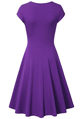 Lotusmile Sundress, Women's Wear to Work Pleated Bodycon Dress,(Medium Purple)