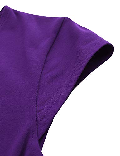 Lotusmile Sundress, Women's Wear to Work Pleated Bodycon Dress,(Medium Purple)