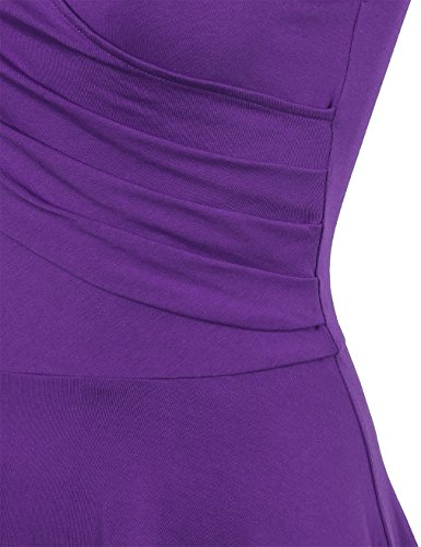 Lotusmile Sundress, Women's Wear to Work Pleated Bodycon Dress,(Medium Purple)