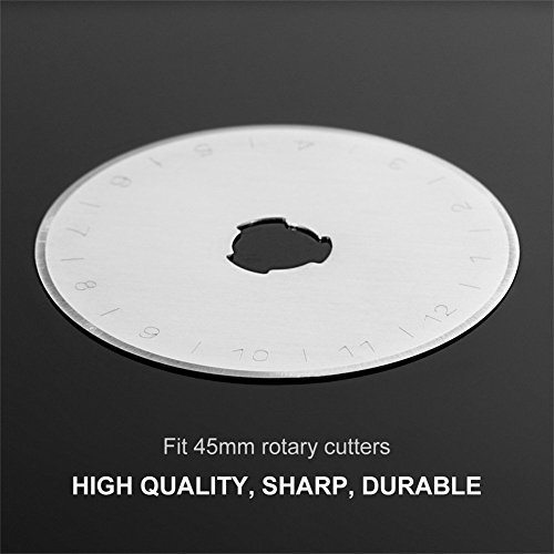 KISSWILL Rotary Cutter Blades 45mm, 10 Pack 45mm Rotary Blades Fits Fiskars, Olfa, Martelli, Truecut, DAFA Replacement, Quilting Scrapbooking Sewing Arts & Crafts, Sharp and Durable
