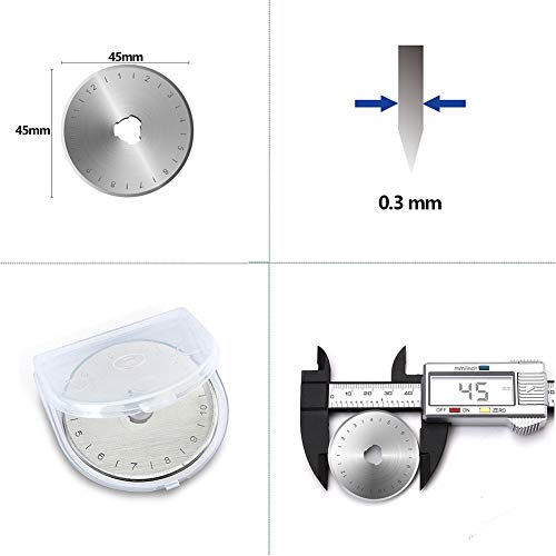 KISSWILL Rotary Cutter Blades 45mm, 10 Pack 45mm Rotary Blades Fits Fiskars, Olfa, Martelli, Truecut, DAFA Replacement, Quilting Scrapbooking Sewing Arts & Crafts, Sharp and Durable