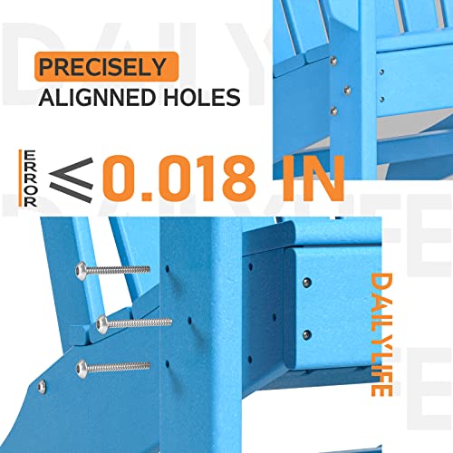 HDPE Adirondack Chair, Patio Outdoor Chairs, Plastic Resin Deck Chair, Painted Weather Resistant, for Deck, Garden, Backyard & Lawn Furniture, Fire Pit, Porch Seating by DAILYLIFE (Aquamarine)