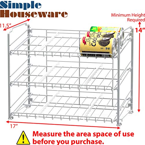 SimpleHouseware Stackable Can Rack Organizer, Silver