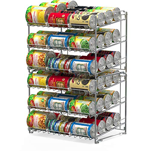 SimpleHouseware Stackable Can Rack Organizer, Silver