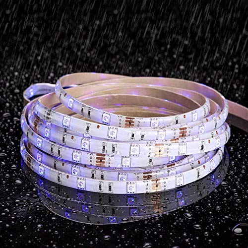 MINGER RGB LED Strip Lights with Remote Controller, 16.4ft Waterproof 5050 LED Dimmable Full Light Strip Kit with DIY Mode for Bedroom, Room, Home, Kitchen, Decoration
