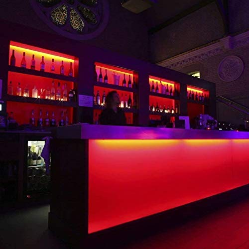 MINGER RGB LED Strip Lights with Remote Controller, 16.4ft Waterproof 5050 LED Dimmable Full Light Strip Kit with DIY Mode for Bedroom, Room, Home, Kitchen, Decoration