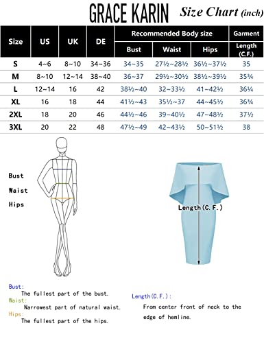 GRACE KARIN Women Ruffle Off Shoulder Batwing Cape Midi Dress S Black