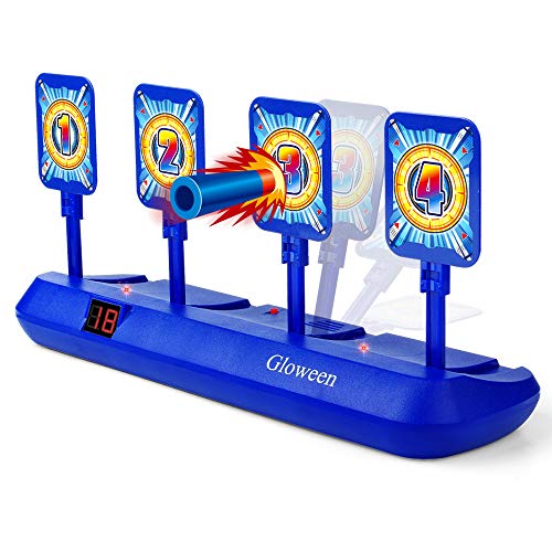 Gloween Upgraded Electronic Shooting Target Scoring, Auto Reset Digital Targets Compatible with Nerf Guns Toys, Ideal Gift Toy for Age of 5,6,7,8,9,10+ Years Old Kids, Boys & Girls