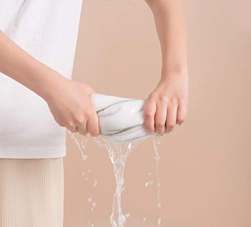 Microfiber Kitchen Towels - Super Absorbent, Soft and Solid Color Dish Towels, 8 Pack (Stripe Designed Olive and White Colors), 26 x 18 Inch