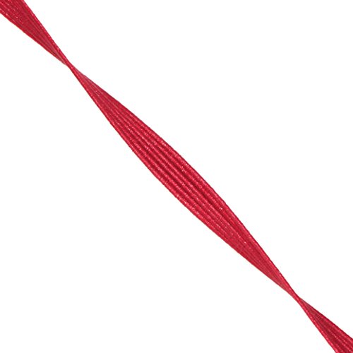 Mandala Crafts Flat Elastic Band, Braided Stretch Strap Cord Roll for Sewing and Crafting; 1/4 inch 6mm 50 Yards Maroon