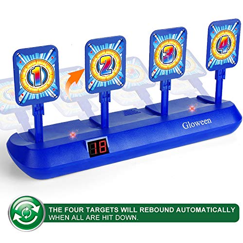 Gloween Upgraded Electronic Shooting Target Scoring, Auto Reset Digital Targets Compatible with Nerf Guns Toys, Ideal Gift Toy for Age of 5,6,7,8,9,10+ Years Old Kids, Boys & Girls