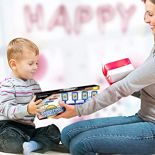 Gloween Upgraded Electronic Shooting Target Scoring, Auto Reset Digital Targets Compatible with Nerf Guns Toys, Ideal Gift Toy for Age of 5,6,7,8,9,10+ Years Old Kids, Boys & Girls