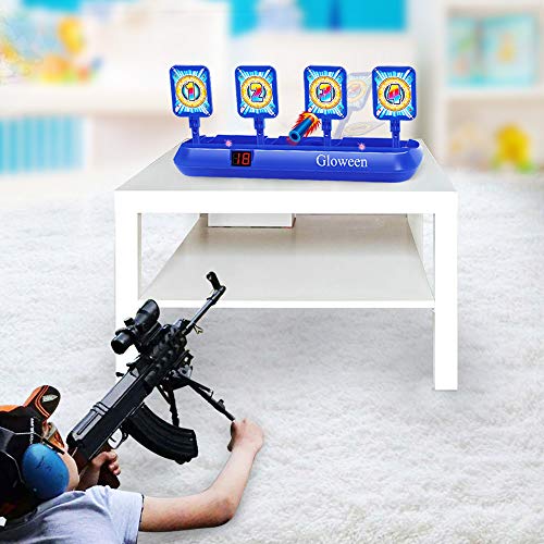 Gloween Upgraded Electronic Shooting Target Scoring, Auto Reset Digital Targets Compatible with Nerf Guns Toys, Ideal Gift Toy for Age of 5,6,7,8,9,10+ Years Old Kids, Boys & Girls