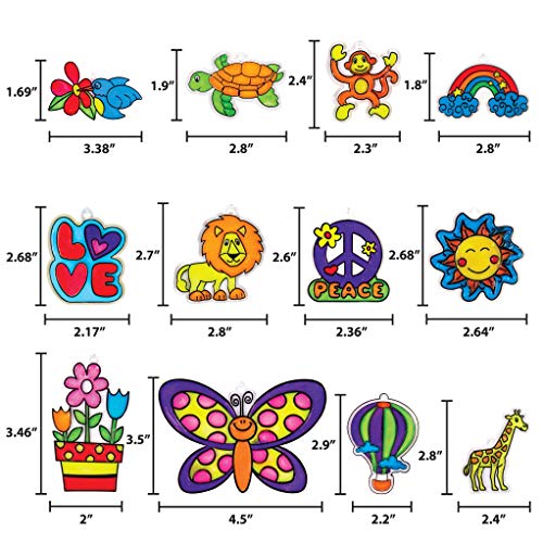 Made By Me Create Your Own Window Art by Horizon Group USA, Paint Your Own Suncatchers. Kit Includes 12 Pre-Printed Suncatchers + DIY Acetate Sheet, Window Paint, Suction Cups, & More, Assorted Colors