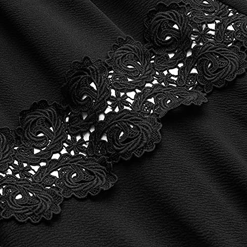 HOMEYEE Women's Sleeveless Cocktail A-Line Embroidery Party Summer Dress A079 (4, Black)