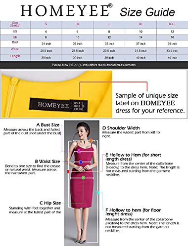 HOMEYEE Women's Sleeveless Cocktail A-Line Embroidery Party Summer Dress A079 (4, Black)