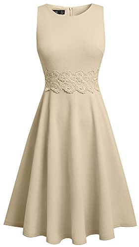 HOMEYEE Women's Sleeveless Cocktail A-Line Embroidery Party Summer Wedding Guest Dress A079