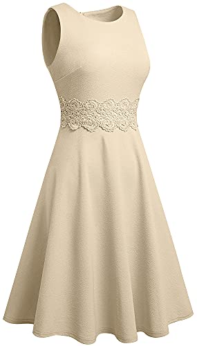 HOMEYEE Women's Sleeveless Cocktail A-Line Embroidery Party Summer Wedding Guest Dress A079
