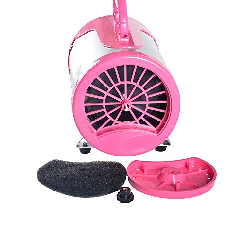 SHELANDY 3.2HP Stepless Adjustable Speed Pet Hair Force Dryer Dog Grooming Blower with Heater (Pink)