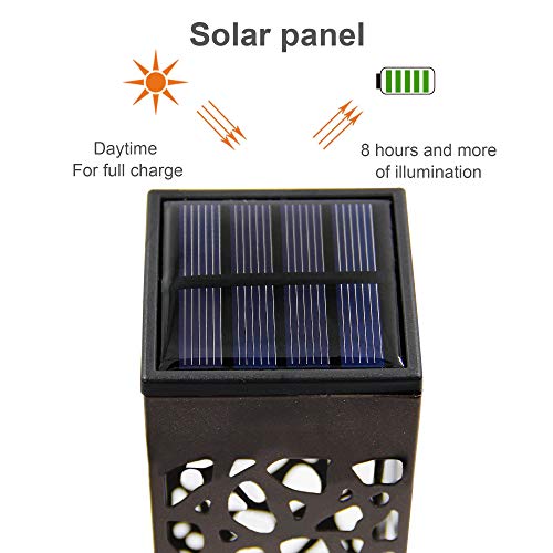 MAGGIFT 6 Pack Outdoor Dual-use Solar Pathway Lights Upgrade Brown Stainless Steel Solar LED Lantern with Handle, 8 Lumen Bright Garden Light, Patio Lawn Driveway Landscape Decorations, Warm White