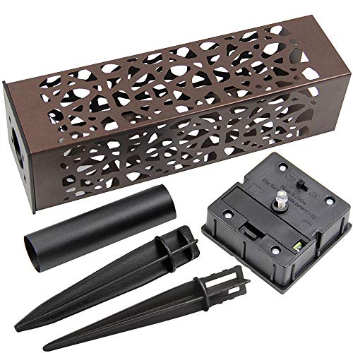 MAGGIFT 6 Pack Outdoor Dual-use Solar Pathway Lights Upgrade Brown Stainless Steel Solar LED Lantern with Handle, 8 Lumen Bright Garden Light, Patio Lawn Driveway Landscape Decorations, Warm White