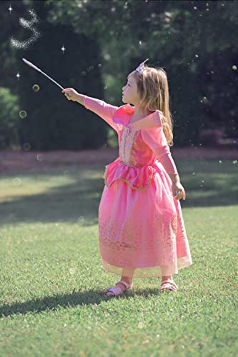 ReliBeauty Little Girls Princess Dress up Costume with Accessories, 3T (100), Pink