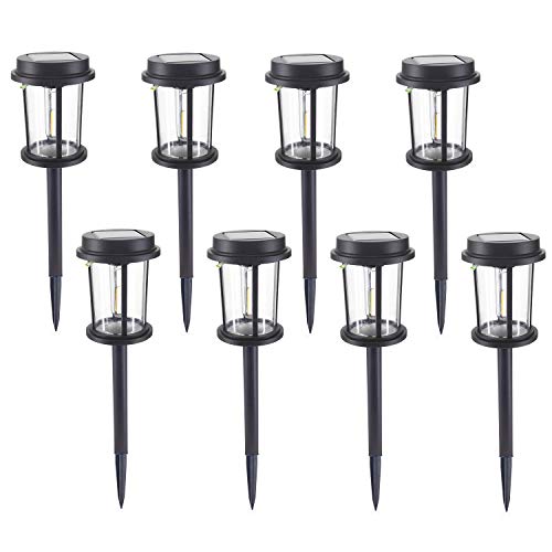 UNNYLLY Solar Pathway Lights Landscape Lights Outdoor Bright Warm Yellow Solar Powered LED Garden Lights for Lawn, Patio, Yard,8Pack