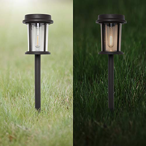 UNNYLLY Solar Pathway Lights Landscape Lights Outdoor Bright Warm Yellow Solar Powered LED Garden Lights for Lawn, Patio, Yard,8Pack