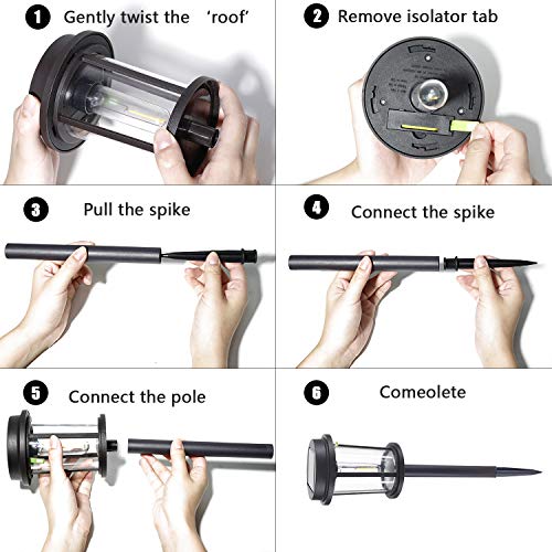 UNNYLLY Solar Pathway Lights Landscape Lights Outdoor Bright Warm Yellow Solar Powered LED Garden Lights for Lawn, Patio, Yard,8Pack